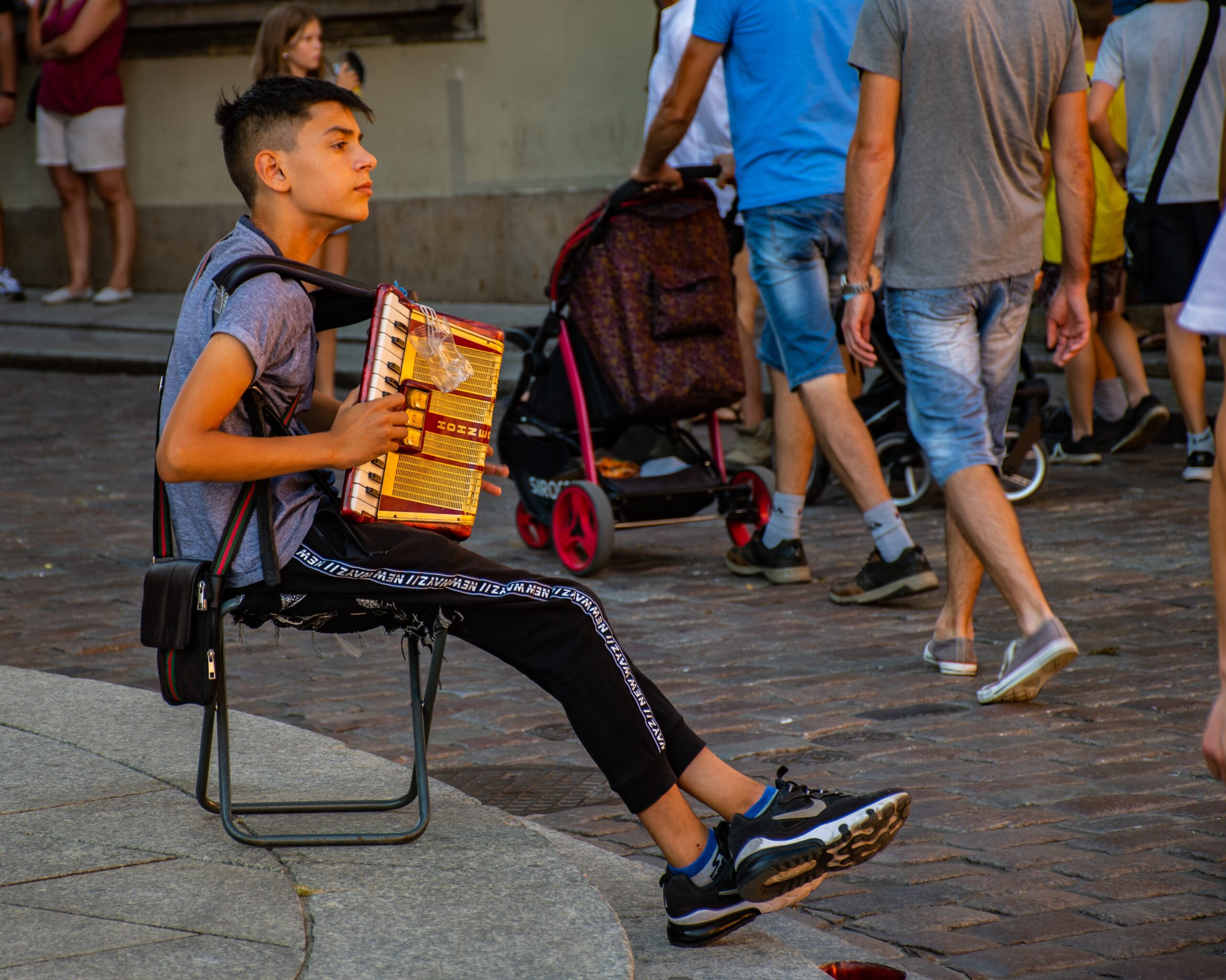Kid Playing Harmonium