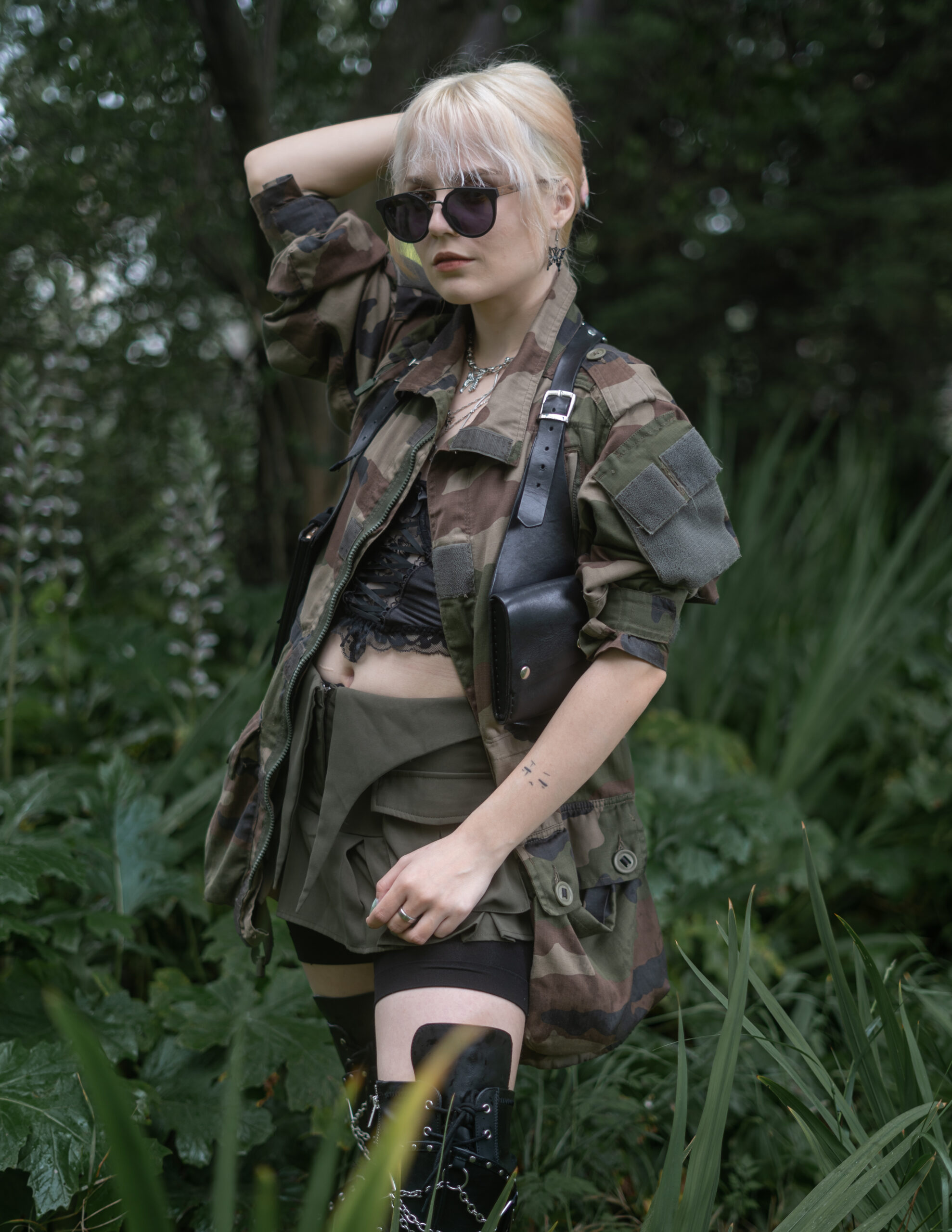Girl in Commando outfit