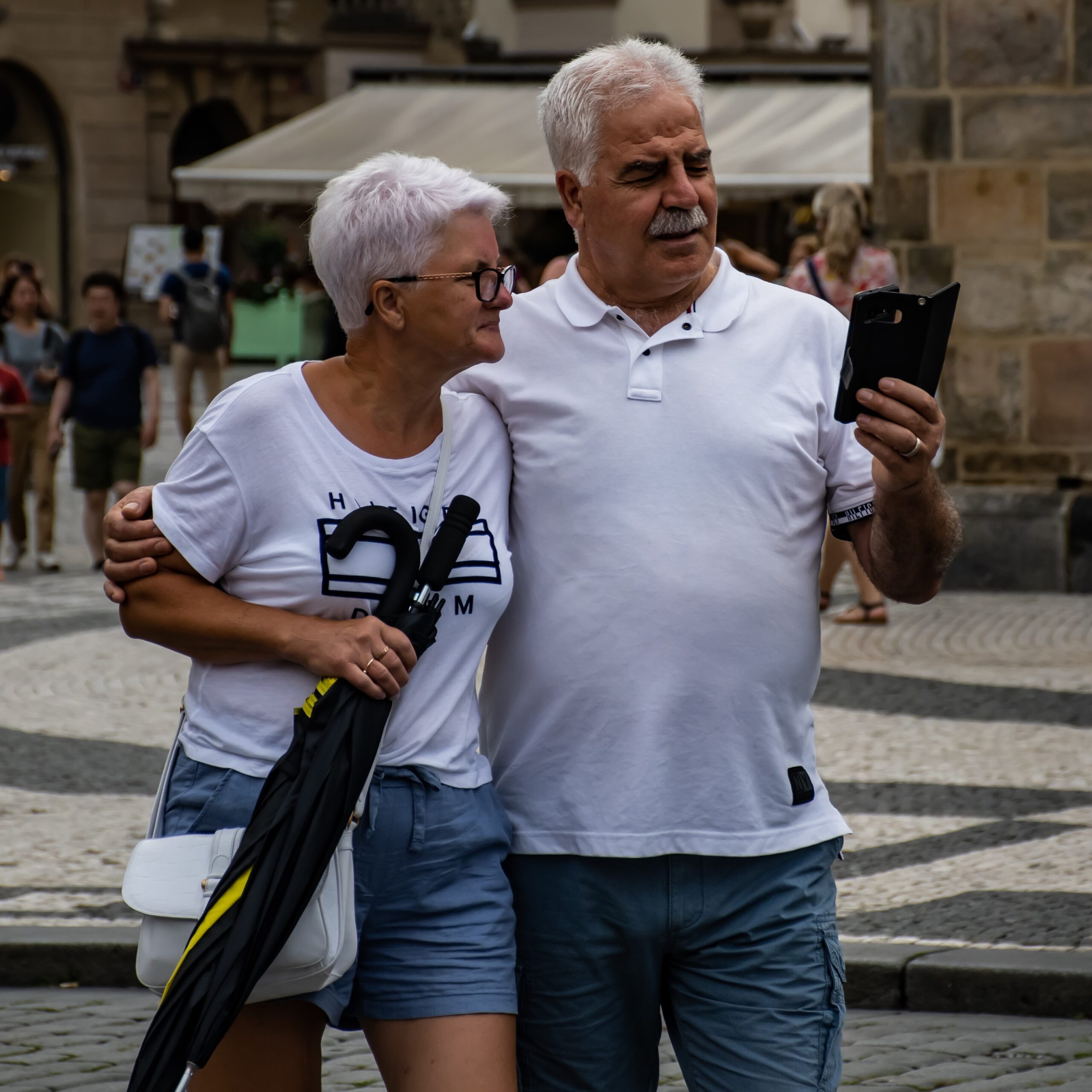 Old Couple taking a Selfie