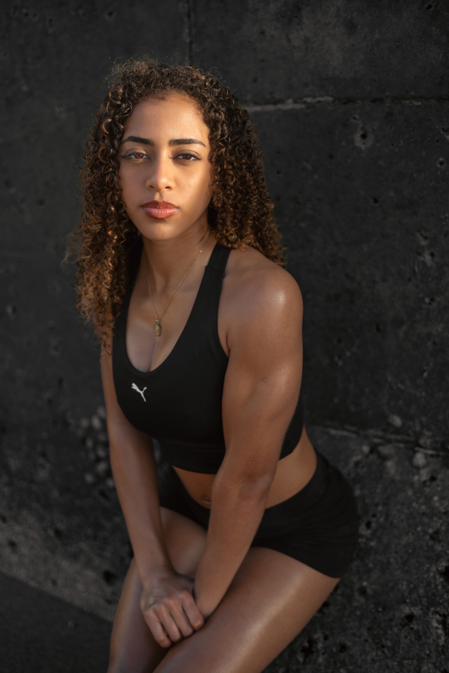 Girl flexing her muscles